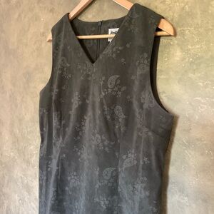 Vintage 90s Northern Reflections | Paisley Microsuede Sheath Dress | 14 | Green